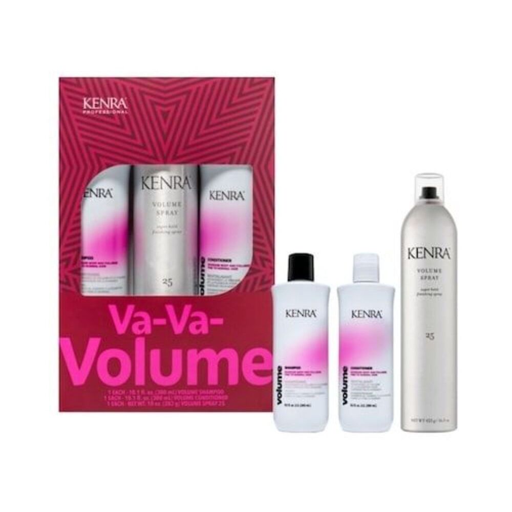 New Kenra Professional Va-Va-Volume Trio Boxed Shampoo Conditioner Volume Spray